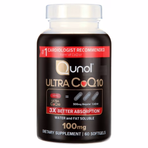 Qunol Ultra CoQ10 Softgels, 100mg, Heart Health, Coenzyme Q10 Dietary Supplement, 60 Count